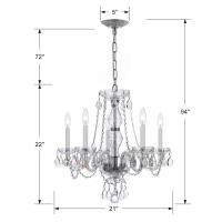Five Light Chandelier by Crystorama - Traditional Crystal Collection, Polished Chrome Finish - 5085-CH-CL-MWP
