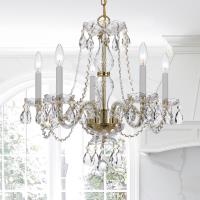Five Light Chandelier by Crystorama - Traditional Crystal Collection, Polished Brass Finish - 5085-PB-CL-MWP