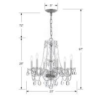 Six Light Chandelier by Crystorama - Traditional Crystal Collection, Polished Chrome Finish - 5086-CH-CL-MWP