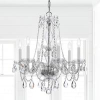 Six Light Chandelier by Crystorama - Traditional Crystal Collection, Polished Chrome Finish - 5086-CH-CL-MWP