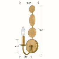 One Light Wall Sconce by Crystorama - Layla Collection, Antique Gold Finish - 541-GA