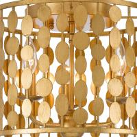 Three Light Flush Mount by Crystorama - Layla Collection, Antique Gold Finish - 544-GA