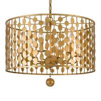 Six Light Chandelier by Crystorama - Layla Collection, Antique Gold Finish - 546-GA
