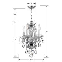 Four Light Mini Chandelier by Crystorama - Welton Collection, Polished Chrome Finish - 5534-CH-CL-MWP