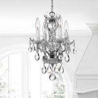 Four Light Mini Chandelier by Crystorama - Welton Collection, Polished Chrome Finish - 5534-CH-CL-MWP