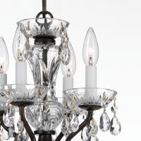Four Light Mini Chandelier by Crystorama - Welton Collection, English Bronze Finish - 5534-EB-CL-MWP