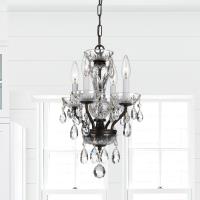Four Light Mini Chandelier by Crystorama - Welton Collection, English Bronze Finish - 5534-EB-CL-MWP