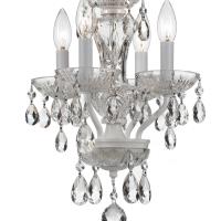 Four Light Mini Chandelier by Crystorama - Welton Collection, Wet White Finish - 5534-WW-CL-MWP