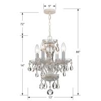 Four Light Mini Chandelier by Crystorama - Welton Collection, Wet White Finish - 5534-WW-CL-MWP