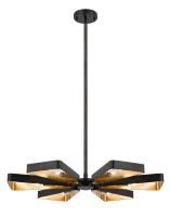 Six Light Chandelier by Crystorama - Luna Collection, English Bronze + Antique Gold Finish - 596-EB-GA