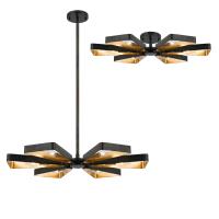 Six Light Chandelier by Crystorama - Luna Collection, English Bronze + Antique Gold Finish - 596-EB-GA