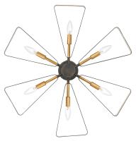 Six Light Chandelier by Crystorama - Luna Collection, English Bronze + Antique Gold Finish - 596-EB-GA