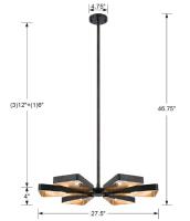 Six Light Chandelier by Crystorama - Luna Collection, English Bronze + Antique Gold Finish - 596-EB-GA