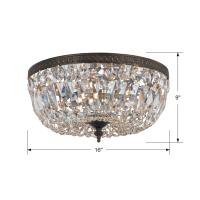 Three Light Flush Mount by Crystorama - Waltham Collection, English Bronze Finish - 716-EB-CL-MWP