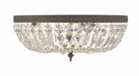 Three Light Flush Mount by Crystorama - Waltham Collection, English Bronze Finish - 716-EB-CL-MWP
