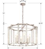 Six Light Chandelier by Crystorama - Carson Collection, Polished Nickel Finish - 8856-PN