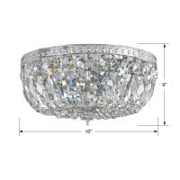 Three Light Flush Mount by Crystorama - Waltham Collection, Polished Chrome Finish - 716-CH-CL-MWP