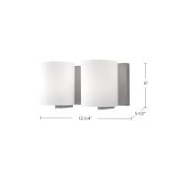 Two Light Vanity by Kuzco Lighting - Bridgewater Collection, Brushed Nickel Finish - 70232BN