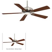 52"Ceiling Fan by Minka Aire - Contractor Plus Collection, Brushed Nickel With Dark Walnut Blades Finish - F556-BN/DW