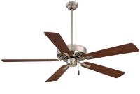 52"Ceiling Fan by Minka Aire - Contractor Plus Collection, Brushed Nickel With Dark Walnut Blades Finish - F556-BN/DW