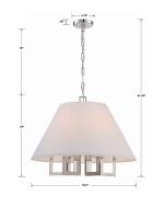Six Light Chandelier by Crystorama - Westwood Collection, Polished Nickel Finish - 2256-PN