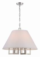 Six Light Chandelier by Crystorama - Westwood Collection, Polished Nickel Finish - 2256-PN