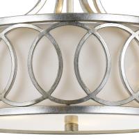 Three Light Semi Flush Mount by Crystorama - Graham Collection, Antique Silver Finish - 285-SA