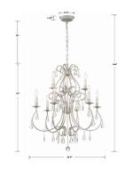 Nine Light Chandelier by Crystorama - Ashton Collection, Olde Silver Finish - 5019-OS-CL-MWP