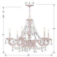 Six Light Chandelier by Crystorama - Paris Market Collection, Antique White Finish - 5026-AW-CL-I