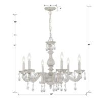 Six Light Chandelier by Crystorama - Paris Market Collection, Antique White Finish - 5036-AW-CL-MWP