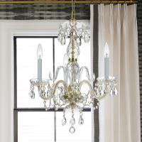 Three Light Mini Chandelier by Crystorama - Traditional Crystal Collection, Polished Brass Finish - 5044-PB-CL-MWP