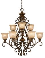 Nine Light Chandelier by Crystorama - Norwalk Collection, Bronze Umber Finish - 7409-BU