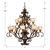 12 Light Chandelier by Crystorama - Norwalk Collection, Bronze Umber Finish - 7412-BU