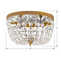 Two Light Flush Mount by Crystorama - Waltham Collection, Olde Brass Finish - 710-OB-CL-I