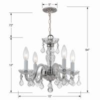 Four Light Mini Chandelier by Crystorama - Traditional Crystal Collection, Polished Chrome Finish - 1064-CH-CL-I