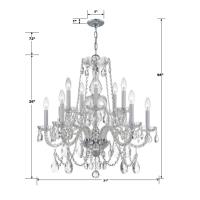 12 Light Chandelier by Crystorama - Traditional Crystal Collection, Polished Chrome Finish - 1135-CH-CL-I