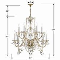 12 Light Chandelier by Crystorama - Traditional Crystal Collection, Polished Brass Finish - 1135-PB-CL-MWP