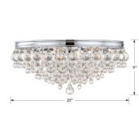 Six Light Flush Mount by Crystorama - Calypso Collection, Polished Chrome Finish - 138-CH