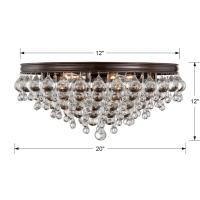 Six Light Flush Mount by Crystorama - Calypso Collection, Vibrant Bronze Finish - 138-VZ