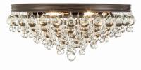 Six Light Flush Mount by Crystorama - Calypso Collection, Vibrant Bronze Finish - 138-VZ