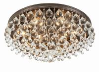 Six Light Flush Mount by Crystorama - Calypso Collection, Vibrant Bronze Finish - 138-VZ
