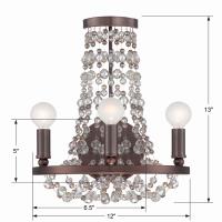 Three Light Wall Sconce by Crystorama - Channing Collection, Chocolate Bronze Finish - 1542-CB-MWP