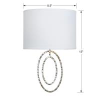 Two Light Wall Sconce by Crystorama - Layla Collection, Antique Silver Finish - 341-SA
