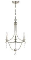 Three Light Mini Chandelier by Crystorama - Metro Collection, Antique Silver Finish - 433-SA