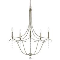 Five Light Chandelier by Crystorama - Metro Collection, Antique Silver Finish - 435-SA