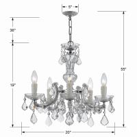 Five Light Mini Chandelier by Crystorama - Maria Theresa Collection, Polished Chrome Finish - 4376-CH-CL-MWP