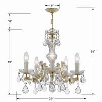 Five Light Mini Chandelier by Crystorama - Maria Theresa Collection, Gold Finish - 4376-GD-CL-MWP