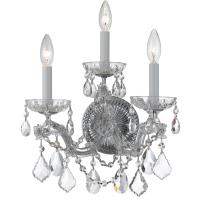 Three Light Wall Sconce by Crystorama - Maria Theresa Collection, Polished Chrome Finish - 4403-CH-CL-MWP