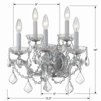 Five Light Wall Sconce by Crystorama - Maria Theresa Collection, Polished Chrome Finish - 4404-CH-CL-MWP