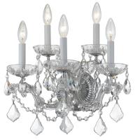Five Light Wall Sconce by Crystorama - Maria Theresa Collection, Polished Chrome Finish - 4404-CH-CL-MWP
